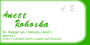 anett rohoska business card